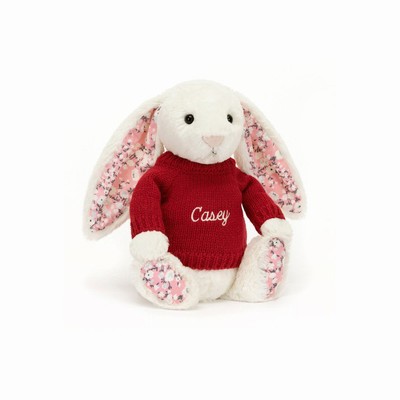 Jellycat Blossom Cherry Bunny with Red Jumper Australia | 709183XVD